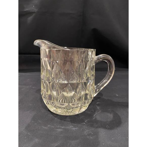 Jeanette Windsor Clear Diamond Pitcher, Depression Glass - Picture 2 of 5
